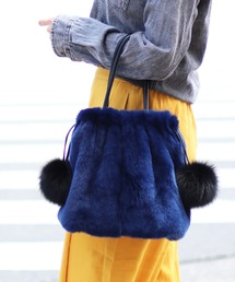 レッキスファー巾着バッグ