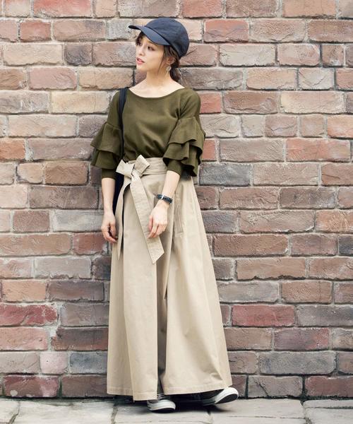 KOBE LETTUCE(コウベレタス)の「前後2wayフリルスリーブ総針ニットバックオープントップス【WEARISTA akiicoさん×KOBE LETTUCEコラボ】(ニット/セーター・レディース・ベージュ/カーキ/ブラウン/ブラック・M/S)」の19枚目の写真
