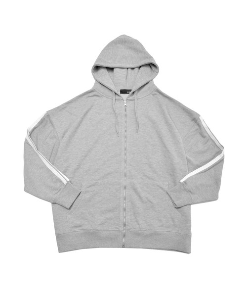 MinoriTY（マイノリティ）の「2本ライン/袖ラインZIPビッグパーカー（パーカー・メンズ・ブラック系その他2/ホワイト系その他2/グレー系その他2/ブラック系その他/ホワイト系その他/グレー系その他・FREE）」の7枚目の写真