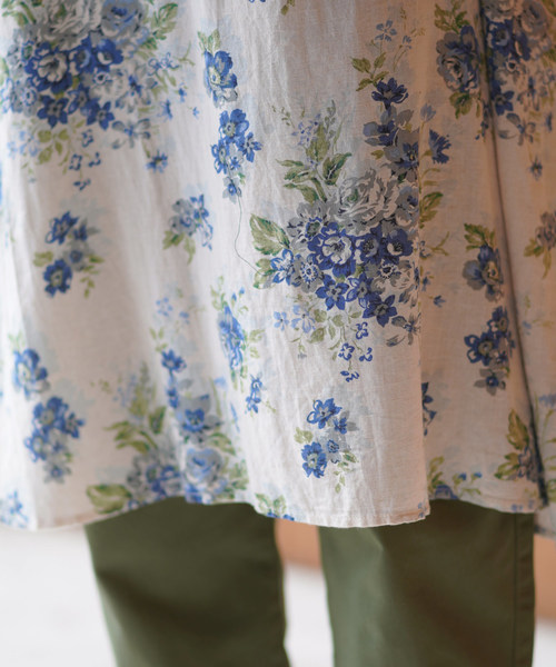 ワンピース ワンピースレーヨン綿麻花柄プリントワンピース ワンピース Rps アールピーエス のファッション