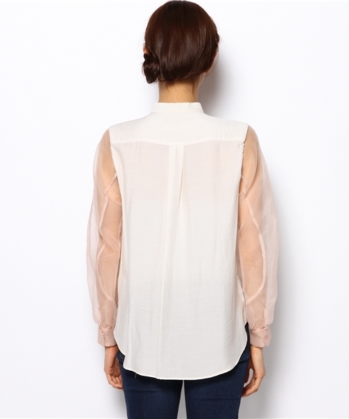 Another Edition(アナザーエディション)の「AE オーガンジー×シフォン BLS(シャツ/ブラウス・レディース・オフホワイト/ベージュ・フリー)」の7枚目の写真