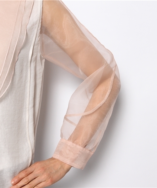 Another Edition(アナザーエディション)の「AE オーガンジー×シフォン BLS(シャツ/ブラウス・レディース・オフホワイト/ベージュ・フリー)」の8枚目の写真