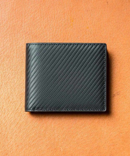 MURA（ムラ）の「コードバン調/カーボン レザー box型小銭入れ 二つ折り財布（財布・メンズ・ブラック/ダークブラウン/ネイビー/グリーン/ブラック系その他/ブルー系その他/キャメル/ワイン・FREE）」の2枚目の写真