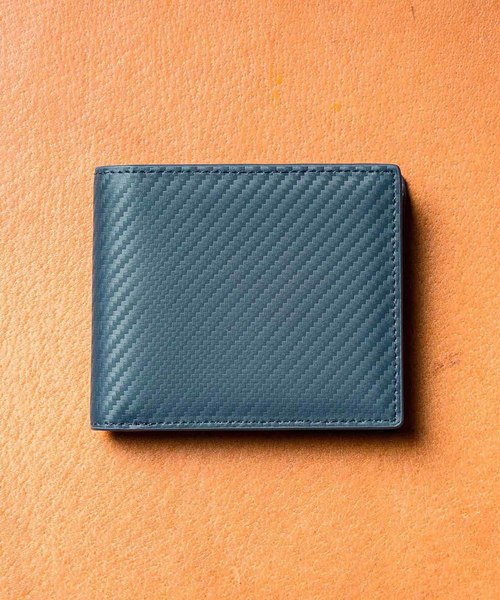 MURA（ムラ）の「コードバン調/カーボン レザー box型小銭入れ 二つ折り財布（財布・メンズ・ブラック/ダークブラウン/ネイビー/グリーン/ブラック系その他/ブルー系その他/キャメル/ワイン・FREE）」の6枚目の写真