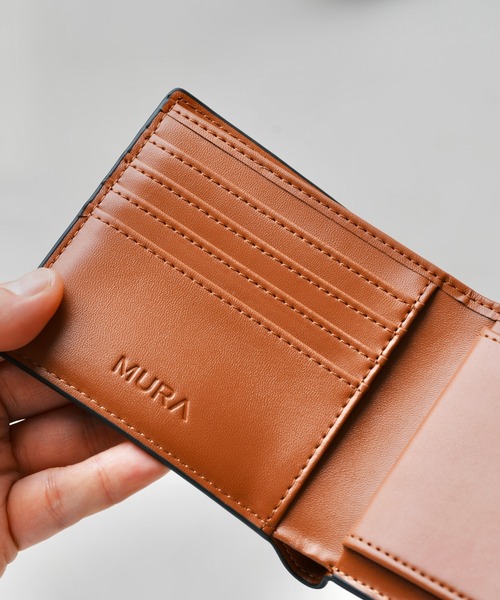 MURA（ムラ）の「コードバン調/カーボン レザー box型小銭入れ 二つ折り財布（財布・メンズ・ブラック/ダークブラウン/ネイビー/グリーン/ブラック系その他/ブルー系その他/キャメル/ワイン・FREE）」の15枚目の写真