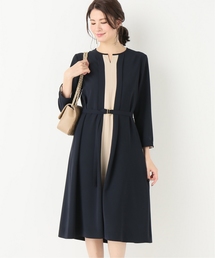バイカラーワイドタックワンピース【手洗い可能】◆