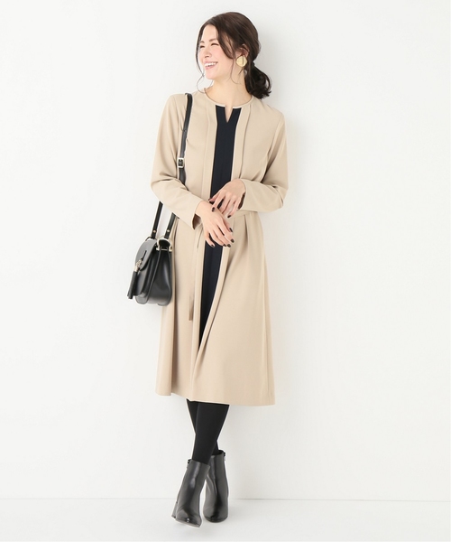 La TOTALITE（ラトータリテ）の「バイカラーワイドタックワンピース【手洗い可能】◆（ワンピース・レディース・ベージュ/ネイビー・FREE）」の10枚目の写真