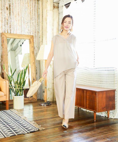 BAYFLOW（ベイフロー）の「リネンワイドパンツ（その他パンツ・レディース・オレンジ/ホワイト/カーキ/ナチュラル・MEDIUM/SMALL）」の15枚目の写真