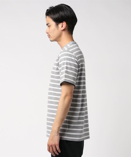 COMME CA MEN(コムサメン)の「サーフニット ボーダーTシャツ(Tシャツ/カットソー・メンズ・ホワイト/ネイビー/グレー・MEDIUM/LARGE/X-LARGE)」の5枚目の写真