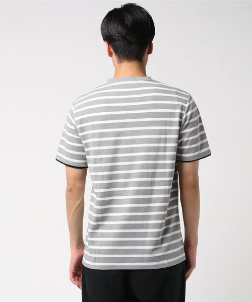 COMME CA MEN(コムサメン)の「サーフニット ボーダーTシャツ(Tシャツ/カットソー・メンズ・ホワイト/ネイビー/グレー・MEDIUM/LARGE/X-LARGE)」の4枚目の写真