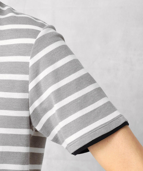 COMME CA MEN(コムサメン)の「サーフニット ボーダーTシャツ(Tシャツ/カットソー・メンズ・ホワイト/ネイビー/グレー・MEDIUM/LARGE/X-LARGE)」の9枚目の写真
