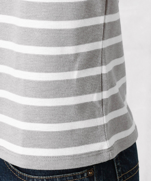 COMME CA MEN(コムサメン)の「サーフニット ボーダーTシャツ(Tシャツ/カットソー・メンズ・ホワイト/ネイビー/グレー・MEDIUM/LARGE/X-LARGE)」の10枚目の写真