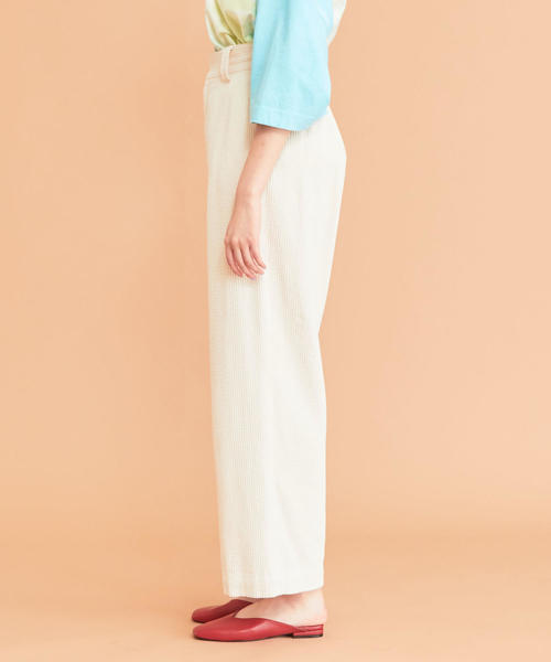 BEAUTY&YOUTHコーデュロイ ワイドストレートパンツXS ホワイト BEAUTY&YOUTH コーデュロイワイドストレートパンツ オフホワイト XS