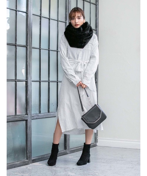 fifth(フィフス)の「フェイクレザーチェーンショルダーバッグ(ショルダーバッグ・レディース・ブラック/アイボリー/モカ・FREE)」の18枚目の写真