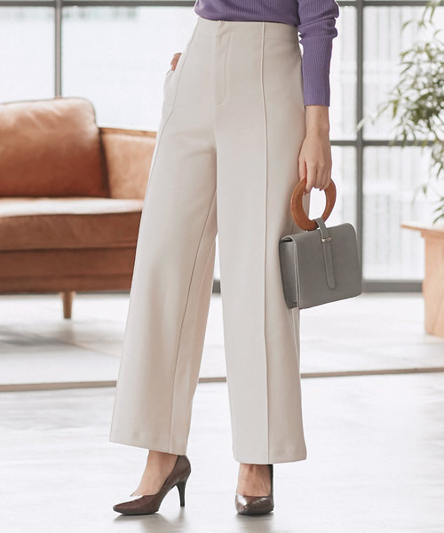 KOBE LETTUCE（コウベレタス）の「センターピンタックワイドパンツ（その他パンツ・レディース・ブラック/モカ/ベージュ系その他/チャコール・FREE）」の4枚目の写真