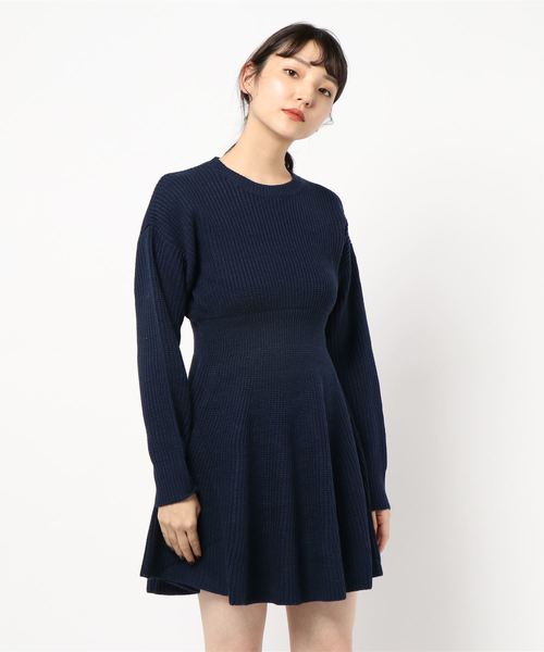 KOBE LETTUCE（コウベレタス）の「［ストレートorフレア］2typeニットワンピース（ワンピース・レディース・ブラック/ネイビー/アイボリー/ホワイト系その他/ブラック系その他/ベージュ系その他/ブルー系その他/ピンク系その他/グレイッシュベージュ/ピンク系その他2・1/2）」の8枚目の写真