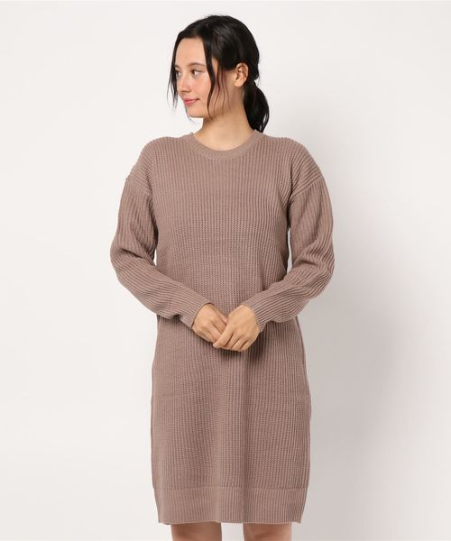 KOBE LETTUCE（コウベレタス）の「［ストレートorフレア］2typeニットワンピース（ワンピース・レディース・ブラック/ネイビー/アイボリー/ホワイト系その他/ブラック系その他/ベージュ系その他/ブルー系その他/ピンク系その他/グレイッシュベージュ/ピンク系その他2・1/2）」の7枚目の写真