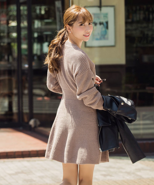 KOBE LETTUCE（コウベレタス）の「［ストレートorフレア］2typeニットワンピース（ワンピース・レディース・ブラック/ネイビー/アイボリー/ホワイト系その他/ブラック系その他/ベージュ系その他/ブルー系その他/ピンク系その他/グレイッシュベージュ/ピンク系その他2・1/2）」の14枚目の写真