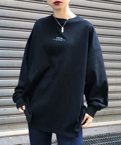 PAGEBOY(ページボーイ)の「ルーズロゴロンT(Tシャツ/カットソー・レディース・ブラック/ブラウン/オフホワイト/ブルー系その他・FREE)」の1枚目の写真