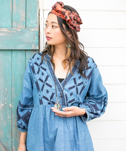 チャイハネ（チャイハネ）の「【チャイハネ】コスミックネックレス（ネックレス・レディース・ブラウン/グレー/ブルー・FREE）」の6枚目の写真