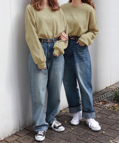 PairPair（ペアペア）の「ワッフルロゴ刺繍プルオーバー（Tシャツ/カットソー・レディース・ベージュ/ライトグリーン/モカ/ラベンダー・FREE）」の7枚目の写真