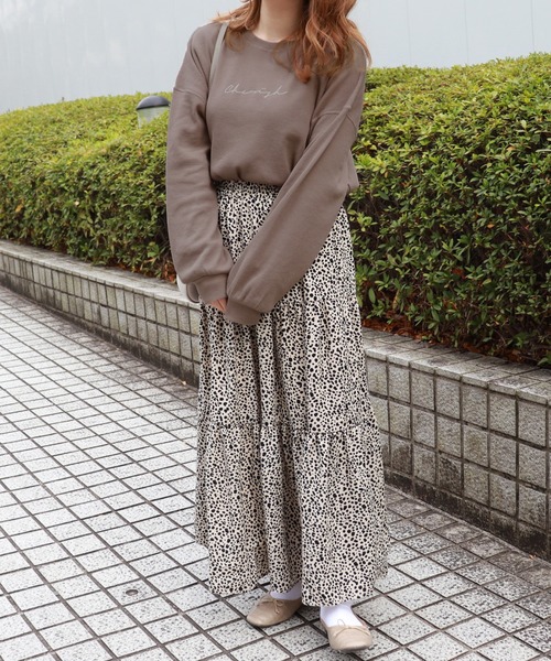 PairPair（ペアペア）の「ワッフルロゴ刺繍プルオーバー（Tシャツ/カットソー・レディース・ベージュ/ライトグリーン/モカ/ラベンダー・FREE）」の13枚目の写真