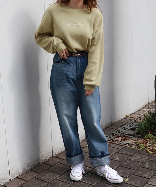 PairPair（ペアペア）の「ワッフルロゴ刺繍プルオーバー（Tシャツ/カットソー・レディース・ベージュ/ライトグリーン/モカ/ラベンダー・FREE）」の17枚目の写真