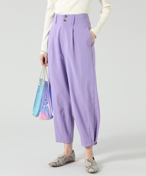 ROSE BUD(ローズバッド)の「ボリュームタックパンツ(その他パンツ)」|パープル