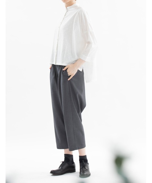 nop de nod(ノップドゥノッド)の「Ciel 刺繍ローンスタンドカラーシャツ(シャツ/ブラウス・レディース・ブラック/ネイビー/オフホワイト・3)」の12枚目の写真
