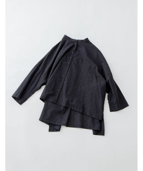 nop de nod(ノップドゥノッド)の「Ciel 刺繍ローンスタンドカラーシャツ(シャツ/ブラウス・レディース・ブラック/ネイビー/オフホワイト・3)」の22枚目の写真