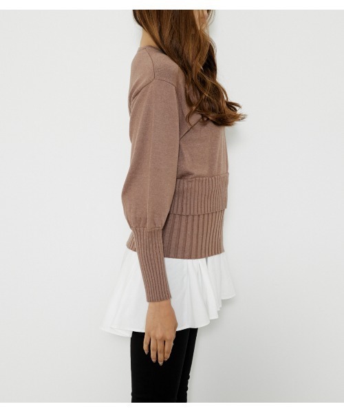 rienda - rienda 新品 シャツコンビニットトップ rienda（リエンダ）の「【WEB限定】シャツコンビニットトップ