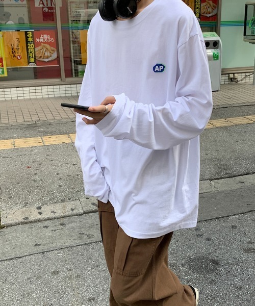 MGV(エムジーヴィー)の「オーバーサイズワンポイントロンT(Tシャツ/カットソー・メンズ・ホワイト/ブラック/ライム/ブルー・MEDIUM/LARGE/X-LARGE)」の2枚目の写真