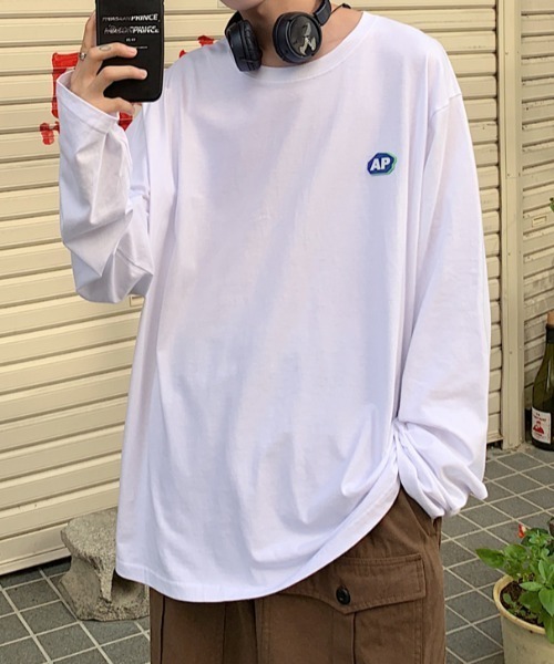 MGV(エムジーヴィー)の「オーバーサイズワンポイントロンT(Tシャツ/カットソー・メンズ・ホワイト/ブラック/ライム/ブルー・MEDIUM/LARGE/X-LARGE)」の5枚目の写真