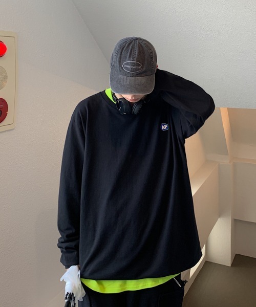 MGV(エムジーヴィー)の「オーバーサイズワンポイントロンT(Tシャツ/カットソー・メンズ・ホワイト/ブラック/ライム/ブルー・MEDIUM/LARGE/X-LARGE)」の10枚目の写真