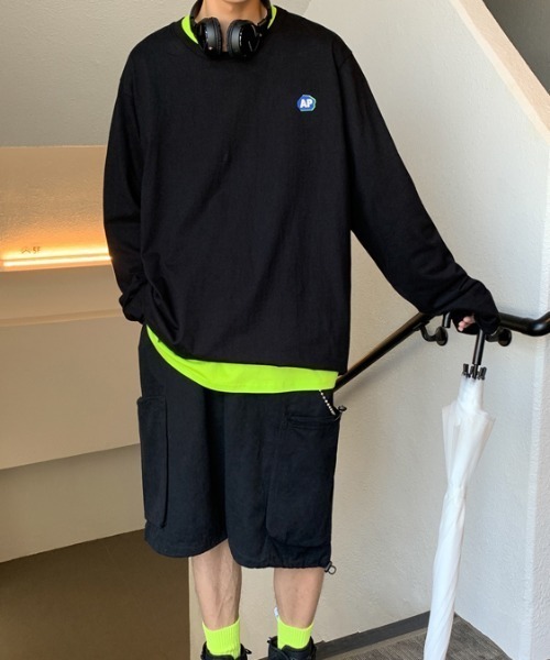 MGV(エムジーヴィー)の「オーバーサイズワンポイントロンT(Tシャツ/カットソー・メンズ・ホワイト/ブラック/ライム/ブルー・MEDIUM/LARGE/X-LARGE)」の11枚目の写真