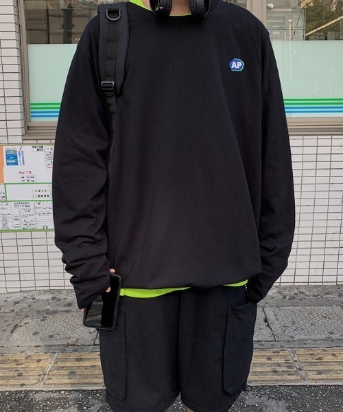 MGV(エムジーヴィー)の「オーバーサイズワンポイントロンT(Tシャツ/カットソー・メンズ・ホワイト/ブラック/ライム/ブルー・MEDIUM/LARGE/X-LARGE)」の12枚目の写真
