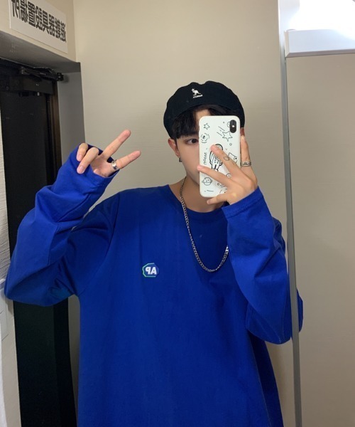 MGV(エムジーヴィー)の「オーバーサイズワンポイントロンT(Tシャツ/カットソー・メンズ・ホワイト/ブラック/ライム/ブルー・MEDIUM/LARGE/X-LARGE)」の14枚目の写真