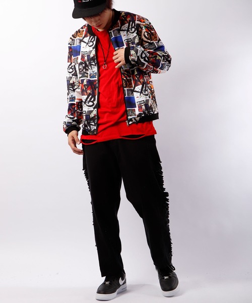 RE730(アールイーセブンサーティー)の「RE730 サイドダメージワイドテーパードデニムパンツ(デニムパンツ・メンズ・サックスブルー/ホワイト/ブラック・S/M/L)」の5枚目の写真