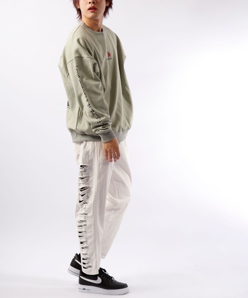 RE730(アールイーセブンサーティー)の「RE730 サイドダメージワイドテーパードデニムパンツ(デニムパンツ・メンズ・サックスブルー/ホワイト/ブラック・S/M/L)」の12枚目の写真