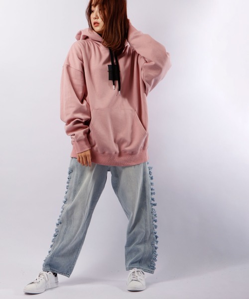 RE730(アールイーセブンサーティー)の「RE730 サイドダメージワイドテーパードデニムパンツ(デニムパンツ・メンズ・サックスブルー/ホワイト/ブラック・S/M/L)」の4枚目の写真