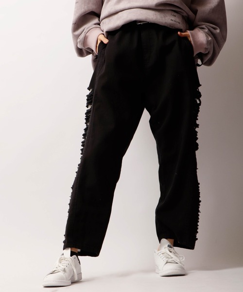 RE730(アールイーセブンサーティー)の「RE730 サイドダメージワイドテーパードデニムパンツ(デニムパンツ・メンズ・サックスブルー/ホワイト/ブラック・S/M/L)」の17枚目の写真