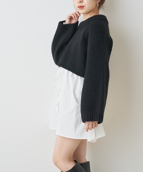チコ　ニット チュニック セット Chico（チコ）の「ショート丈ニットチュニックブラウスセット（ニット