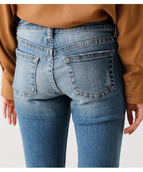 リペアスキニーデニム azul デニム AZUL BY MOUSSY AZUL DENIM リペア 