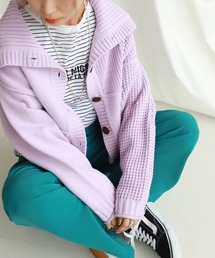 SLOBE citron. パッチワークニットカーディガン◆