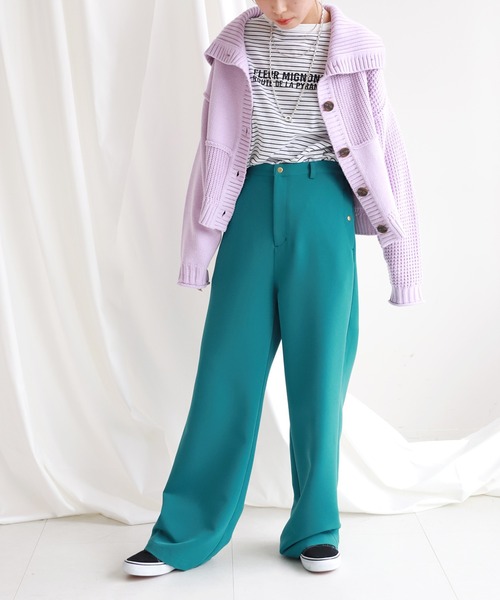 SLOBE citron.（スローブシトロン）の「SLOBE citron. パッチワークニットカーディガン◆（カーディガン/ボレロ・レディース・パープル/ナチュラル・FREE）」の22枚目の写真