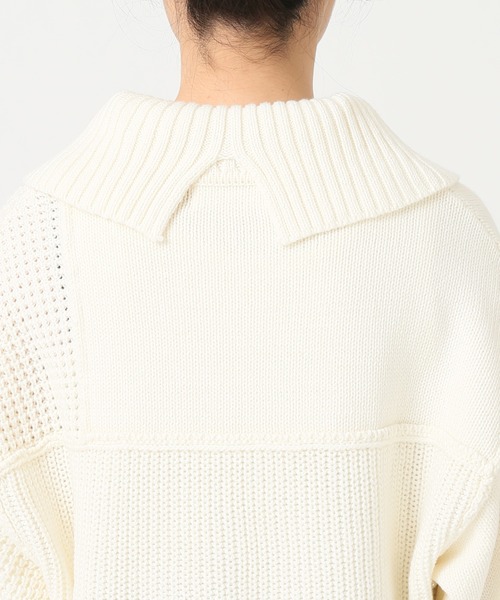 SLOBE citron.（スローブシトロン）の「SLOBE citron. パッチワークニットカーディガン◆（カーディガン/ボレロ・レディース・パープル/ナチュラル・FREE）」の13枚目の写真