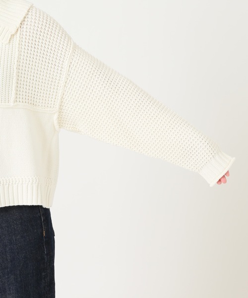 SLOBE citron.（スローブシトロン）の「SLOBE citron. パッチワークニットカーディガン◆（カーディガン/ボレロ・レディース・パープル/ナチュラル・FREE）」の18枚目の写真