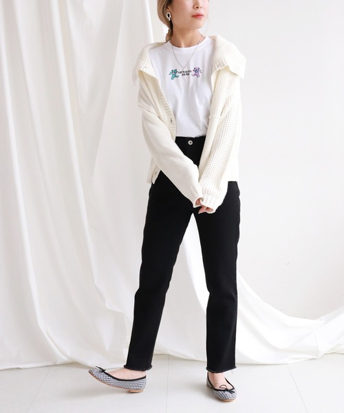 SLOBE citron.（スローブシトロン）の「SLOBE citron. パッチワークニットカーディガン◆（カーディガン/ボレロ・レディース・パープル/ナチュラル・FREE）」の19枚目の写真