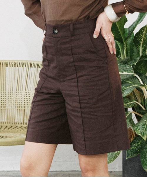 ACCL（エーシーシーエル）の「リネンセットアップパンツ（その他パンツ・レディース・ブラウン/カーキ・SMALL/MEDIUM）」の2枚目の写真