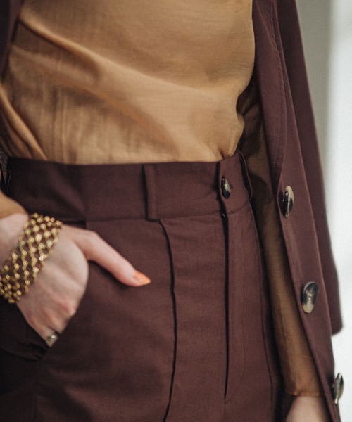 ACCL（エーシーシーエル）の「リネンセットアップパンツ（その他パンツ・レディース・ブラウン/カーキ・SMALL/MEDIUM）」の7枚目の写真